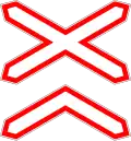 Russia multiple-track railway sign.