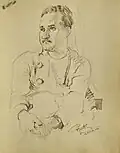 بورتريه لرشاد سليم بقلم الفنان فائق حسن قياس 22.5سم × 17.5سم
