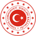 Escutcheon used by the Ministry of Foreign Affairs and the diplomatic missions of Turkey.