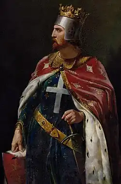 Richard the Lionheart, an illustration from a 12th-century codex