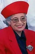 روزا باركس في جامعة هاوارد عام 1998