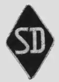 SD diamond. Here with white piping, as used by members of the غيستابو when in uniform (if members of the SS).