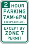 Parking with time and permit restrictions, Seattle