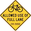 San Francisco bike lane sign.