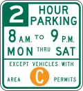 Parking with time and permit restrictions, San Francisco
