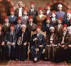 سعد زغلول مع بعض أعضاء الوفد