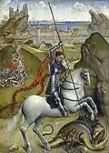 روجير فان دير فايدن ، سانت جورج والتنين ، ج. 1432-1435 (NGA 1966.1.1)