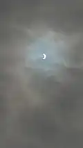 الكسوف كما شوهد في سان فرانسيسكو، كاليفورنيا.