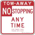 No stopping anytime tow away, San Francisco