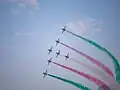العرض الجوي الخاص بالصقور السعودية خلال إحتفالات اليوم الوطني السعودي الثاني والتسعون
