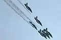 صورة لإستعراض طائرات تابعة لصقور السعودية في معرض airpower 2011