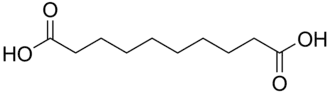 Skeletal formula of sebacic acid