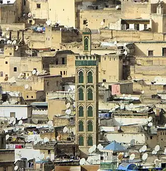 مئذنة زاوية سيدي عبد القادر الفاسي (تأسست في القرن السابع عشر، وتوسعت بعد ذلك)