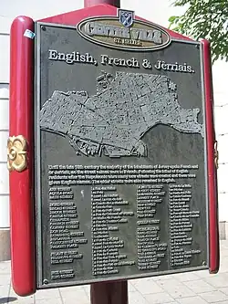 Panneau en anglais, français et jersiais