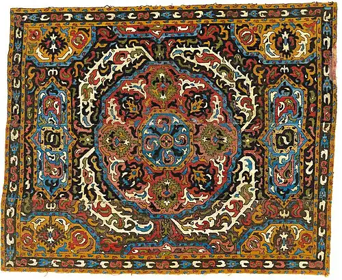 تطريز حريري، القرنان السابع عشر والثامن عشر. في مجموعات Textile Museum (Washington, D.C.)