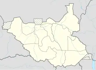 Raga على خريطة جنوب السودان