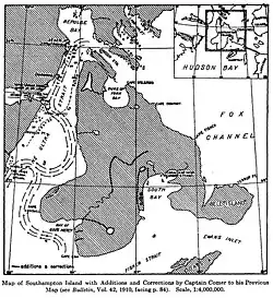 خريطة القبطان القبطان جورج كومير لساوثهامبتون لعام 1913.