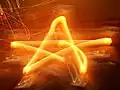 Star image produced with light painting