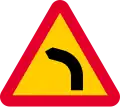 Sweden and Greece curve to the left sign.