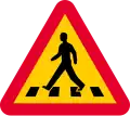 Sweden pedestrian crossing sign (Used to warn ahead).