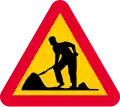 Swedish road works sign.