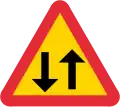 Sweden two-way traffic sign.
