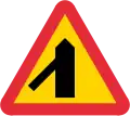 Swedish intersection with a minor cross-road sign.