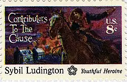 Sybil Ludington is said to have ridden through the night to advise minutemen that British Redcoats were burning دانبري (كونيتيكت)؛ these accounts, originating from the Ludington family, are questioned by modern scholars.