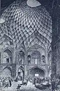 مثال عن عمارة البازارات في كاشان.