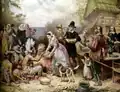 أول عيد شكر عامَ 1621بريشة "جان لويس جيروم فيريس".