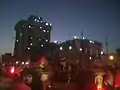 مبنى المطعم التُركي في ساحة التحرير أثناء الاحتجاجات العراقية، يوم 30 أكتوبر، 2019.