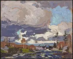 سد بحيرة الشاي، صيف 1917. مجموعة ماكمايكل للفن الكندي، كلاينبورج
