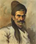 صورة البغال. زيت على قماش لمصطفى فروخ، 1946