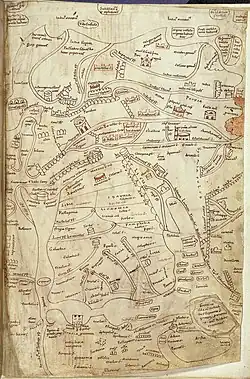A detailed map of Palestine from the 12th century