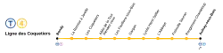 Plan simplifié de la ligne T4.