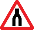 British, Hong Kong & Singapore "end of dual carriageway" sign