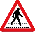 U.K. Zebra crossing ahead sign.