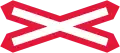 Railway or tramway crossing without gate or barrier.