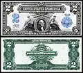 The final design of the United States' silver certificate series featuring George Washington, printed in 1899.