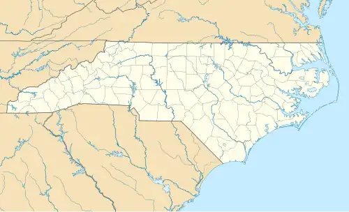 جامعة نورث كارولاينا على خريطة North Carolina