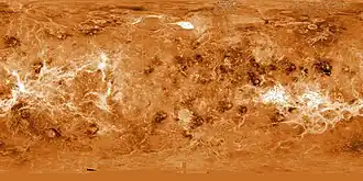 جبال أكنا على خريطة Venus