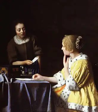 لوحة Mistress and Maid، يوهانس فيرمير، 1667