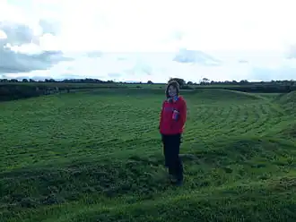 Castell Bryn Gwyn, view south from the bank