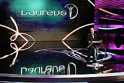 A the awards ceremony of the Laureus World Sports Academy.