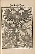 تصوير Reichssturmfahne في 1545 نقش خشبي