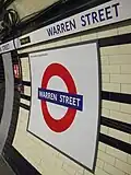 Roundel on Northern line platform