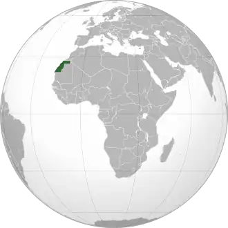 موقع الصحراء الغربية في أفريقيا.