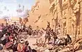 لوحة للمستشرق الألماني فيلهلم جينز عام 1872 : ساحر الثعابين في مدينة هابو