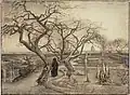 الحديقة الشتوية ("Wintertuin")، رسم بالقلم الرصاص والحبر، مارس 1884، متحف فان جوخ، أمستردام (F1128 ، JH466)