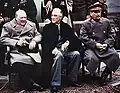 Joseph Stalin wearing a greatcoat at Yalta, 1945